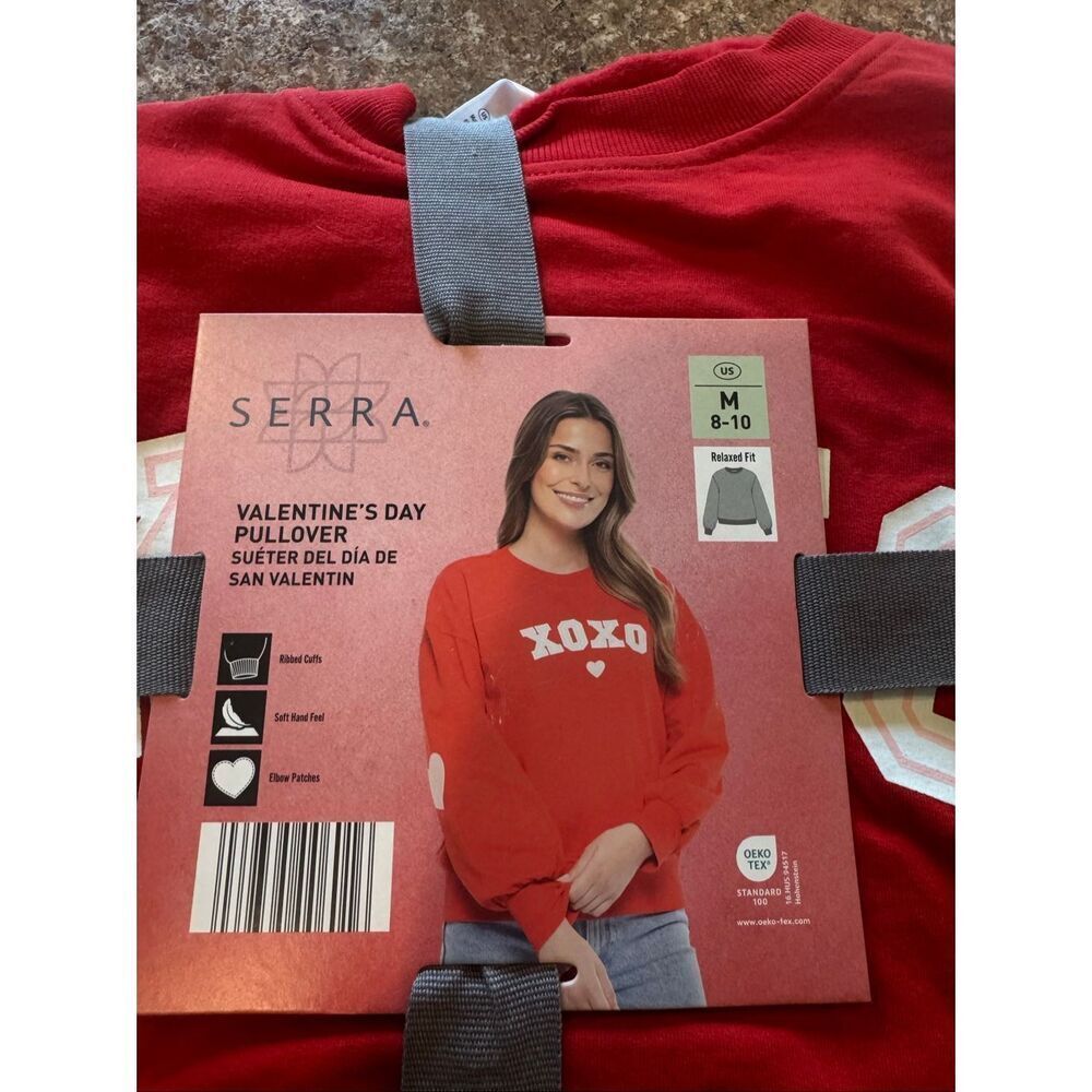 NWT Serra Valentine’s Day XOXO Sweatshirt Women’s M 8-10 Red Limited Edition Ald - Picture 2 of 3